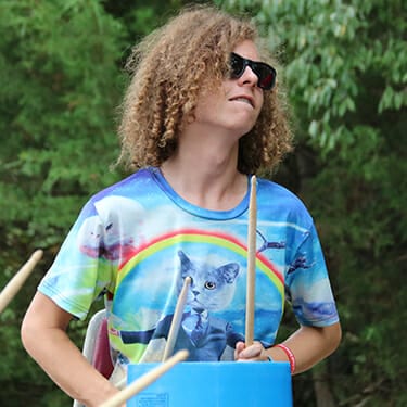 Activity Period Even More At Camp - Camper bucket drumming - Cub Creek Science and Animal Camp