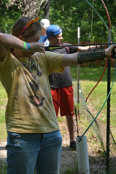 Adventure At Camp - Campers on archery range - Cub Creek Science and Animal Camp