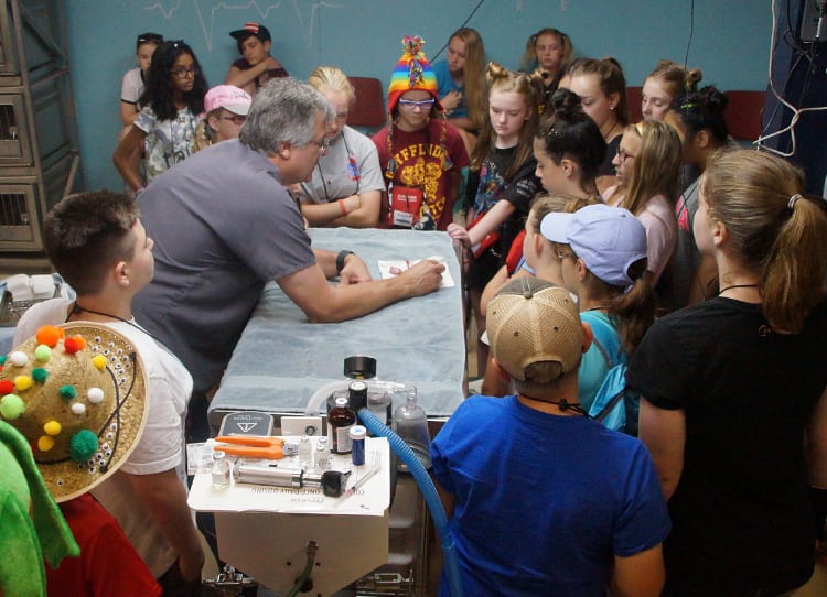 Junior Vet - Surgery day - campers ask veterinarian questions - Cub Creek Science and Animal Camp