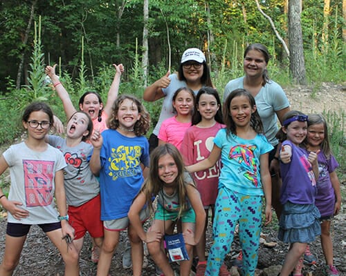 Leadership Programs - ASIT campers with adopted cabin campers - Cub Creek Science and Animal Camp