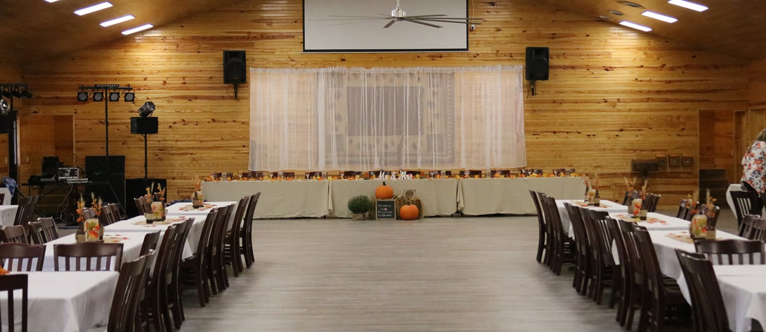 Rental And Rates - Dining hall wedding venue - Cub Creek Science and Animal Camp