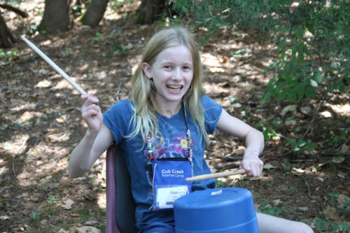 Camper in Can Jam class - Cub Creek Science Camp